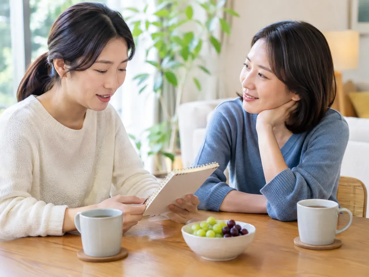 4: 진료 메모가 놓인 정돈된 책상과 펜, 사람 없이 객체 위주